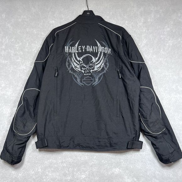 Harley Davidson HDMC Riding Gear Jacket Men’s XL Wings, Skull Back Hit. Black - Picture 1 of 14